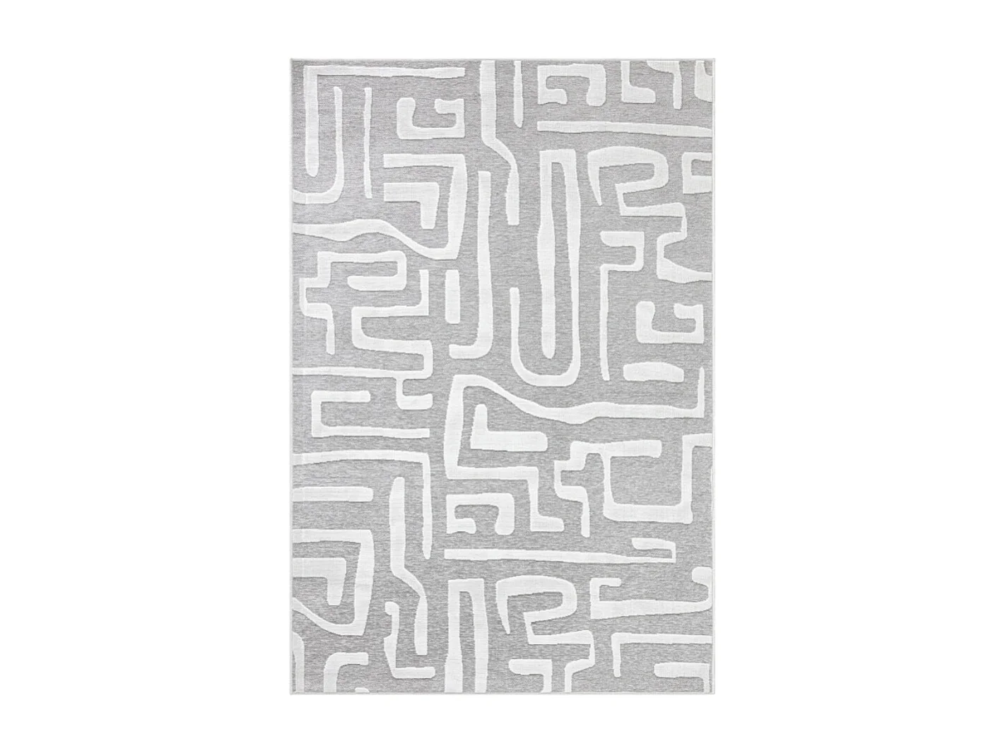 Tapis d'extérieur - 190x290cm - Gris - Réversible - 100% polypropylène - 1350gr / m² - KHIVA