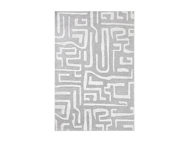 Tapis d'extérieur - 114x170cm - Gris - Réversible - 100% polypropylène - 1350gr / m² - KHIVA