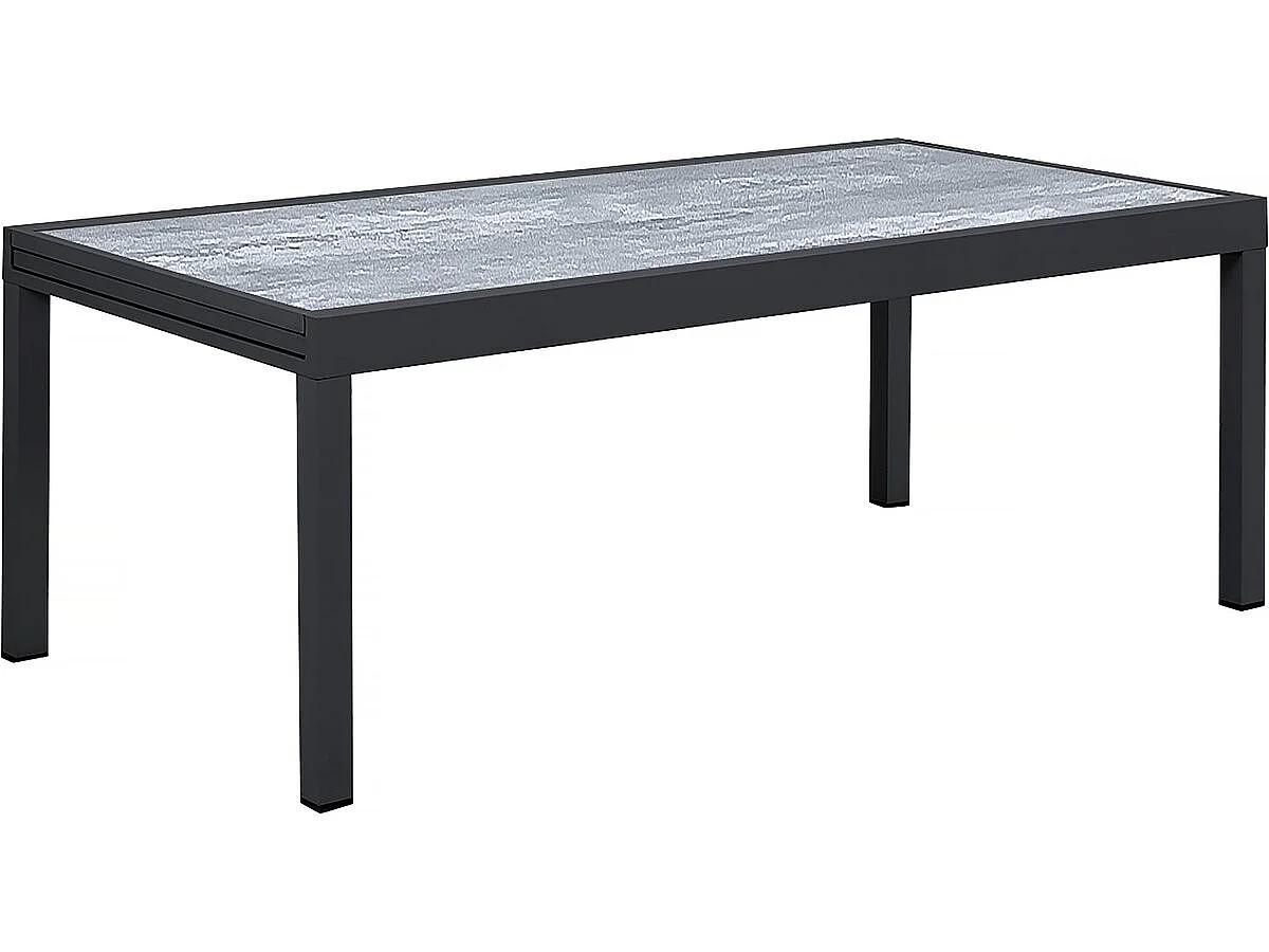 Salon de jardin repas extensible "Lagos" - 200/320 x 105 x 76 cm - Taupe - 10 places