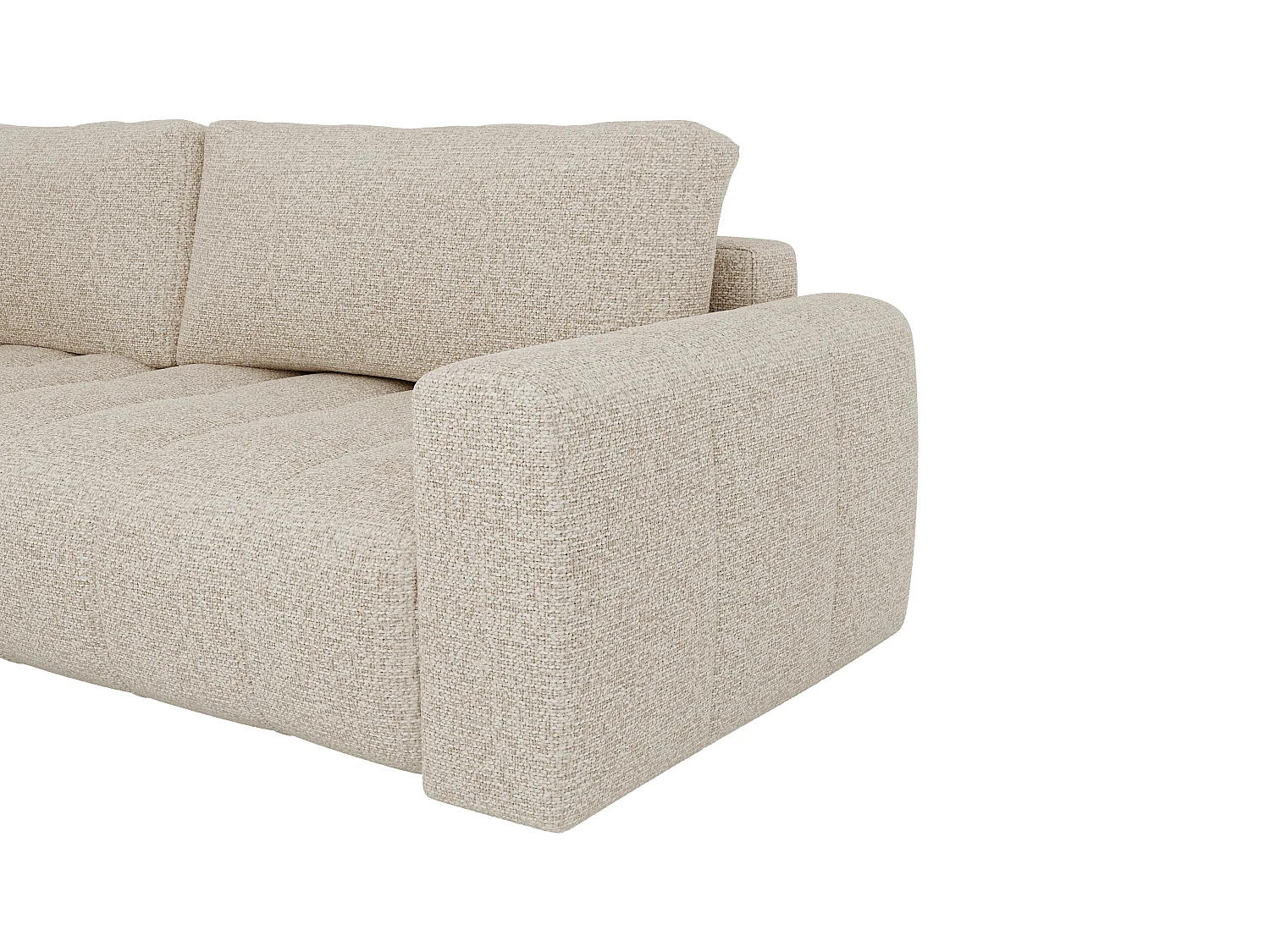 Vänsterhörnsoffa i beige melerad tyg LORIONA