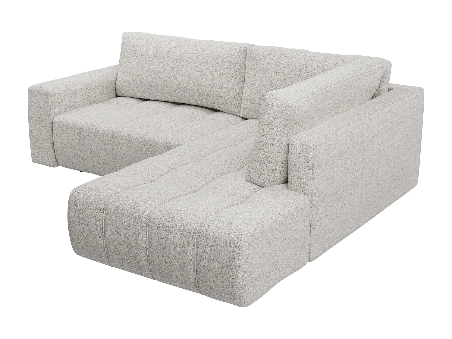 Canapé d'angle droit en tissu chiné gris LORIONA