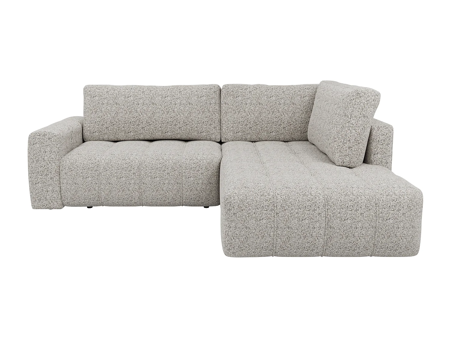 Canapé d'angle droit en tissu chiné gris LORIONA