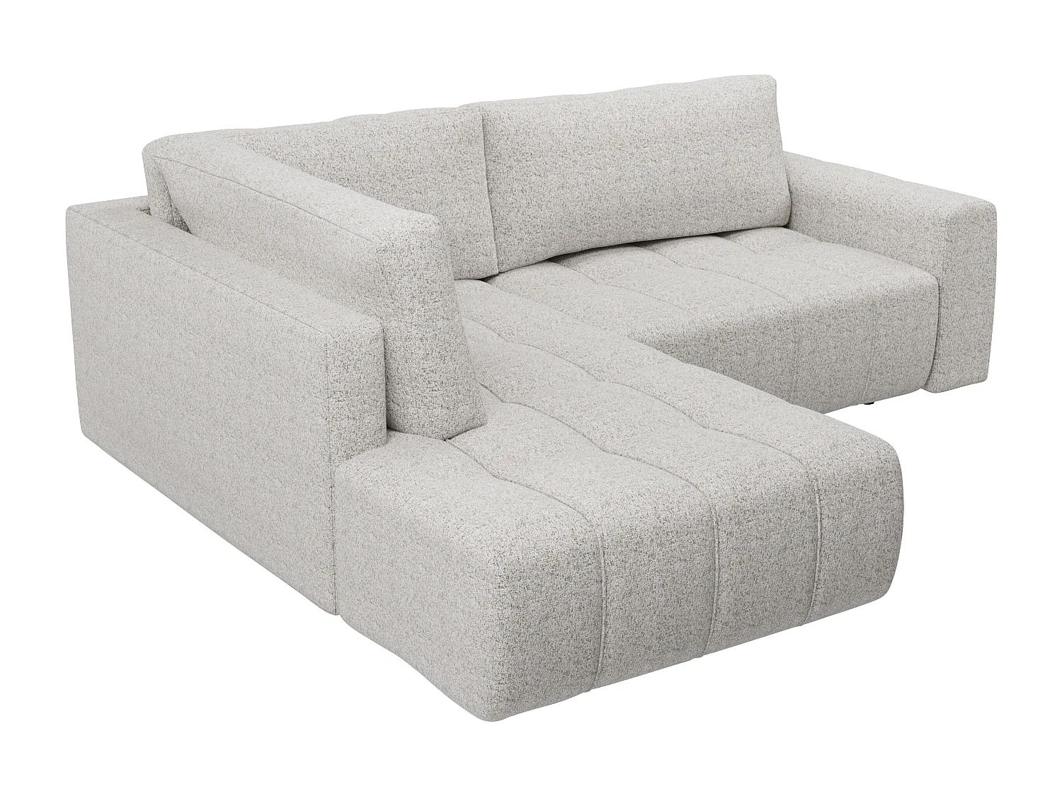 Canapé d'angle gauche en tissu chiné gris LORIONA