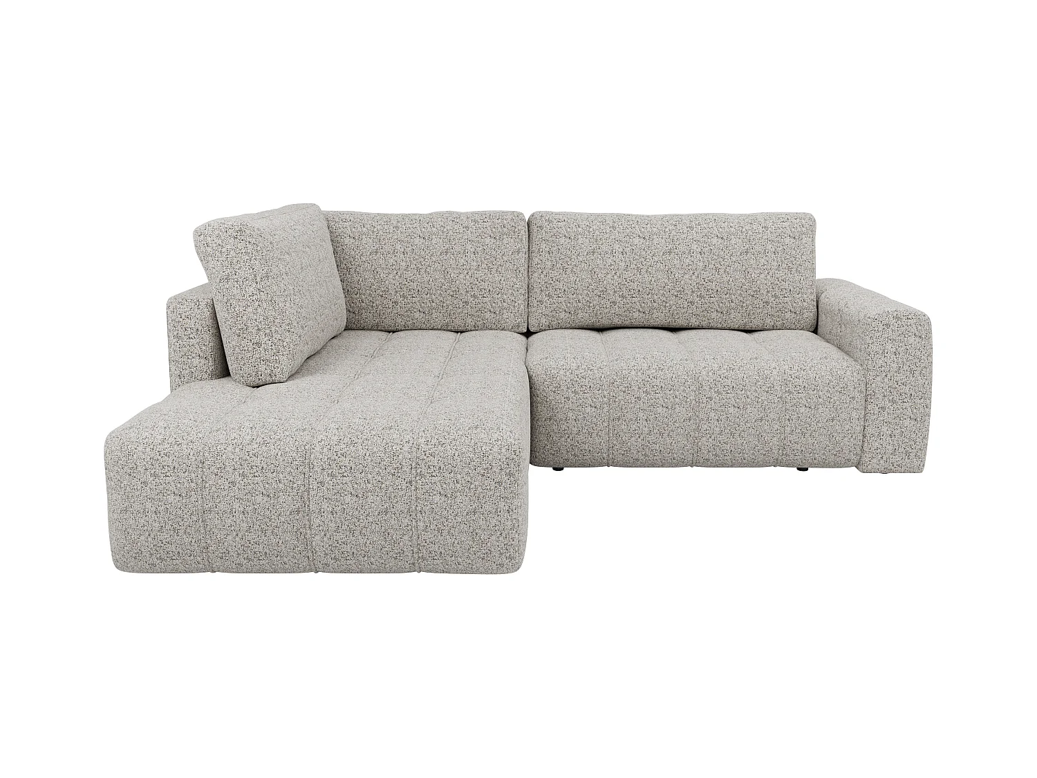 Canapé d'angle gauche en tissu chiné gris LORIONA