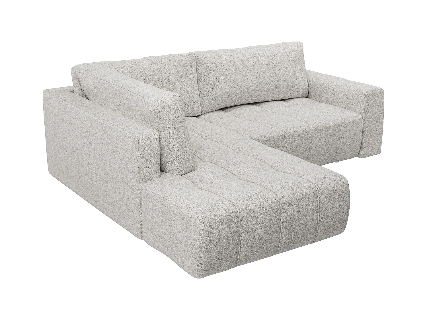 Canapé d'angle gauche en tissu chiné gris LORIONA