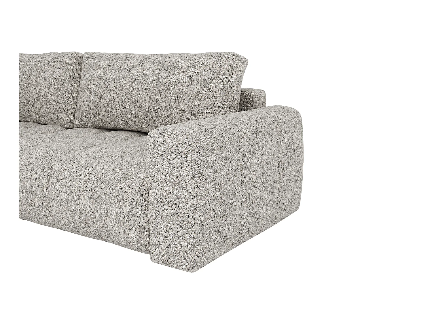 Canapé d'angle gauche en tissu chiné gris LORIONA