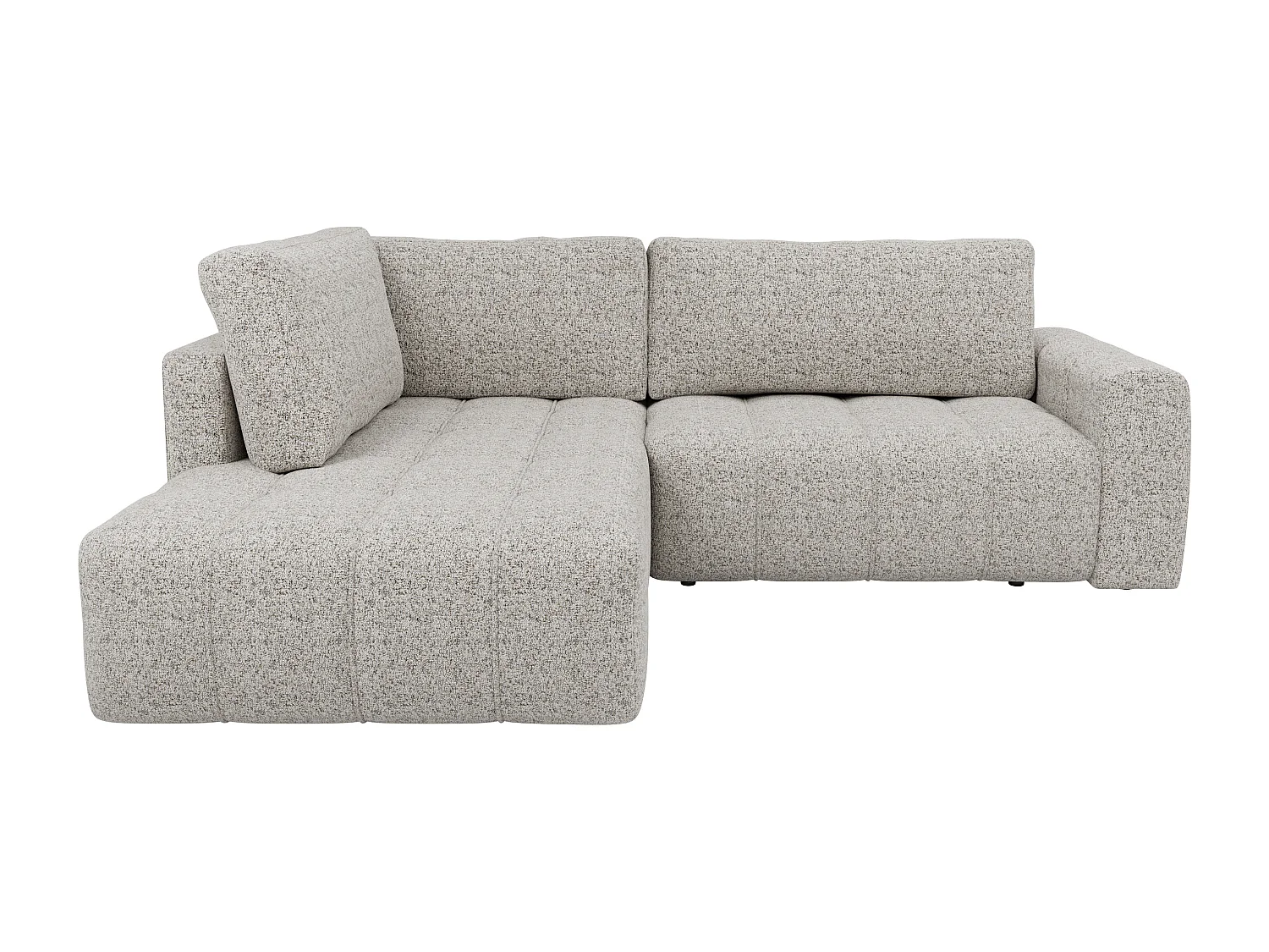 Canapé d'angle gauche en tissu chiné gris LORIONA