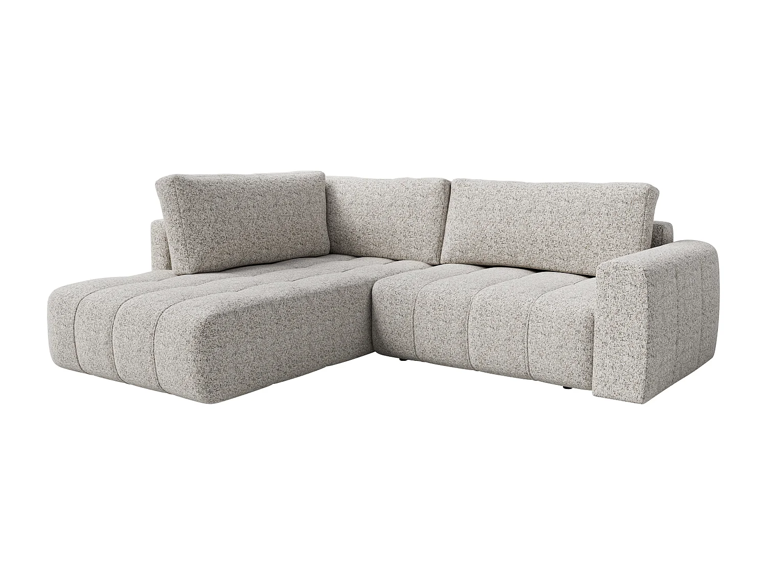 Canapé d'angle gauche en tissu chiné gris LORIONA