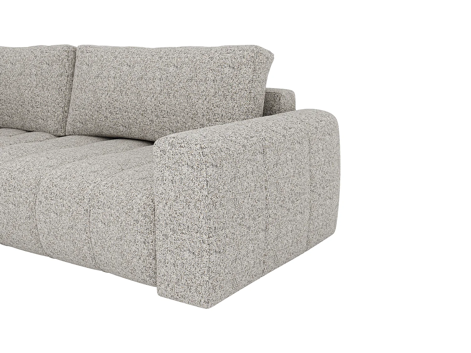 Canapé d'angle gauche en tissu chiné gris LORIONA