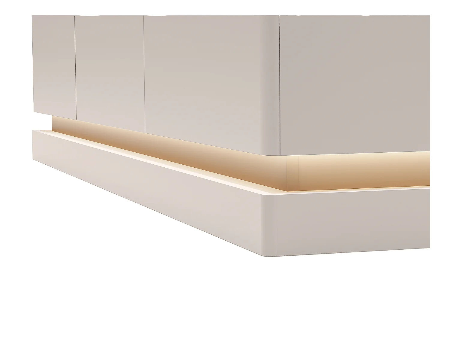 Buffet 3 portes avec LEDs en MDF - Beige et effet marbre blanc - DEVIKA de Pascal MORABITO
