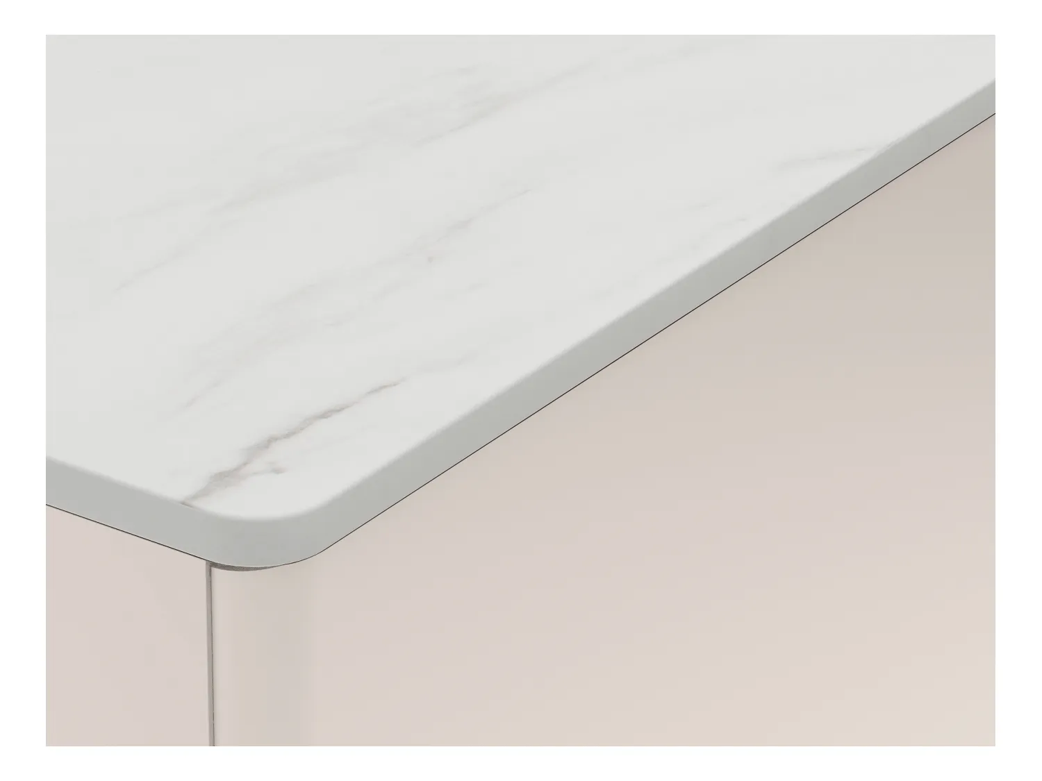Buffet 3 portes avec LEDs en MDF - Beige et effet marbre blanc - DEVIKA de Pascal MORABITO