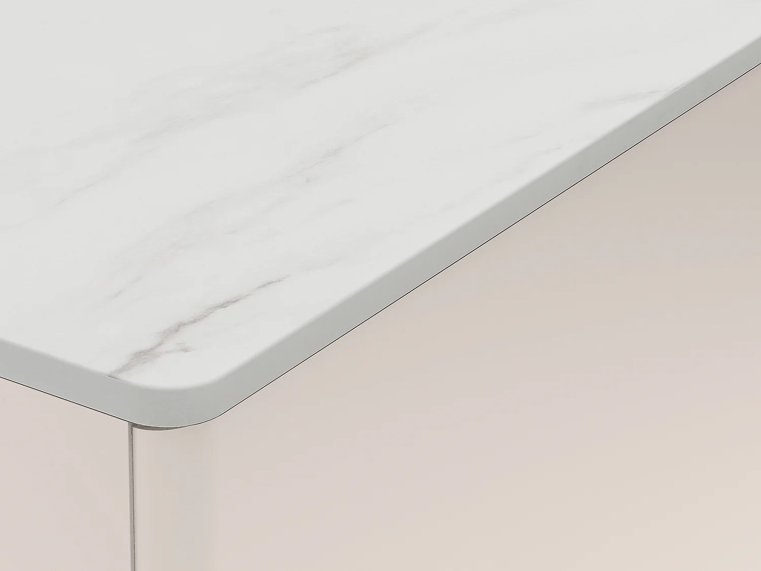 Buffet 3 portes avec LEDs en MDF - Beige et effet marbre blanc - DEVIKA de Pascal MORABITO