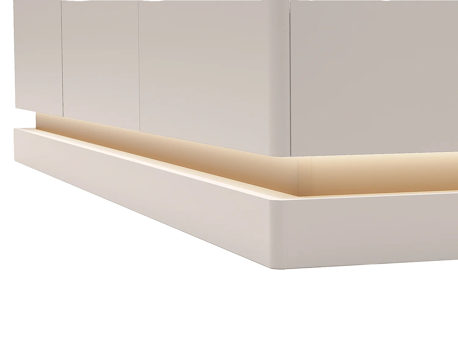 Buffet 3 portes avec LEDs en MDF - Beige et effet marbre blanc - DEVIKA de Pascal MORABITO