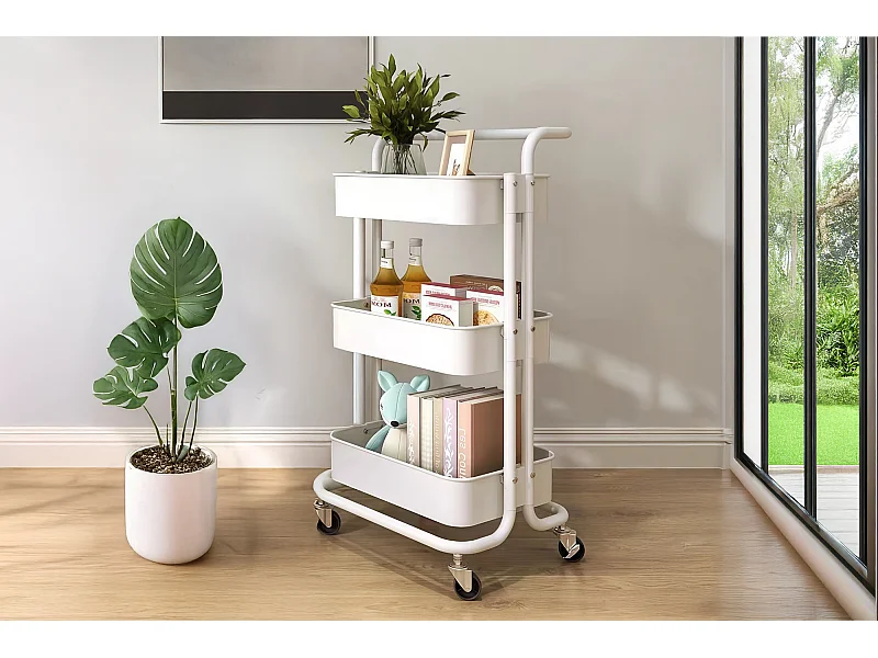 Carrellino cucina portaoggetti carrellino con ruote salvaspazio – Leo