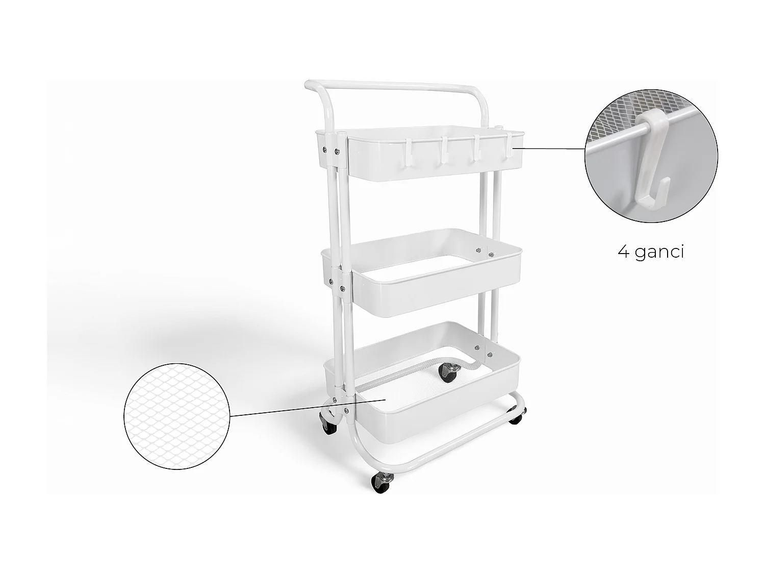 Carrellino cucina portaoggetti carrellino con ruote salvaspazio – Leo