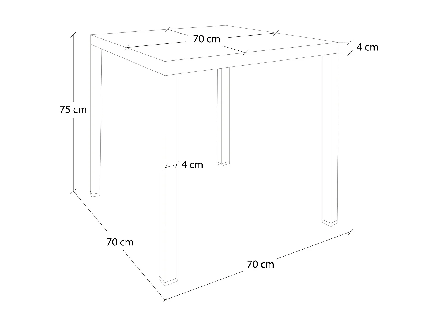 Tavolo da esterno 70×70 cm tavolo da giardino bianco – Alan