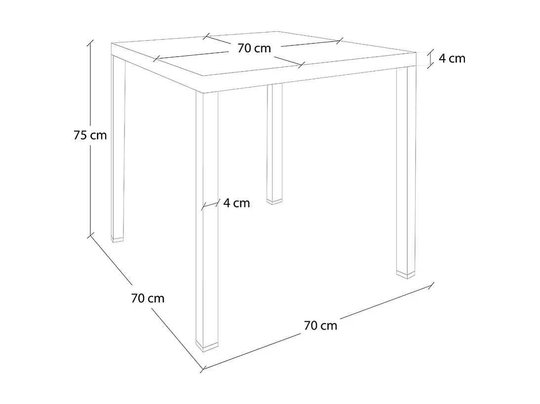 Tavolo da esterno 70×70 cm tavolo da giardino bianco – Alan