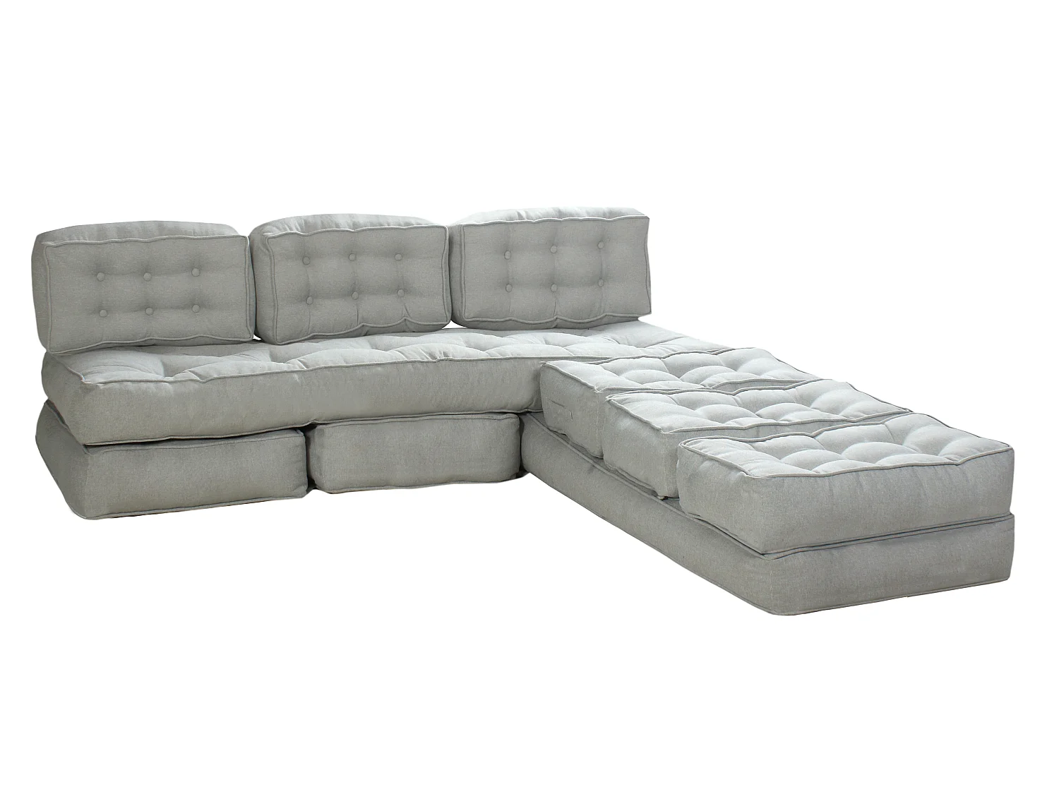 Canapé modulable convertible en tissu gris DILAKO