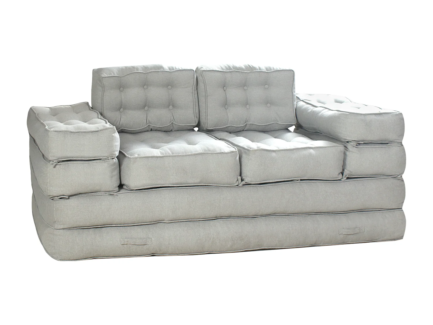 Canapé modulable convertible en tissu gris DILAKO