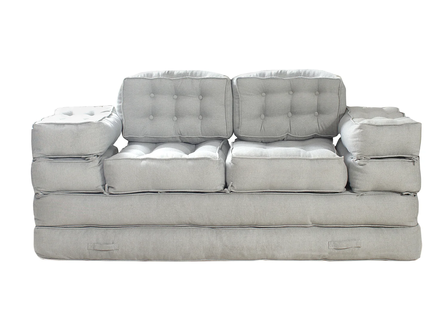 Canapé modulable convertible en tissu gris DILAKO