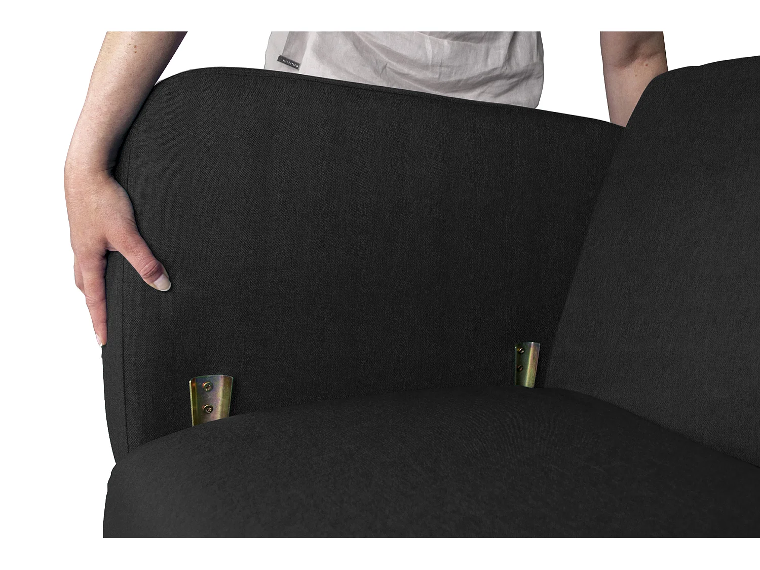 Divano letto clic clac in tessuto vellutato nero, divano 3 posti mod. Henry