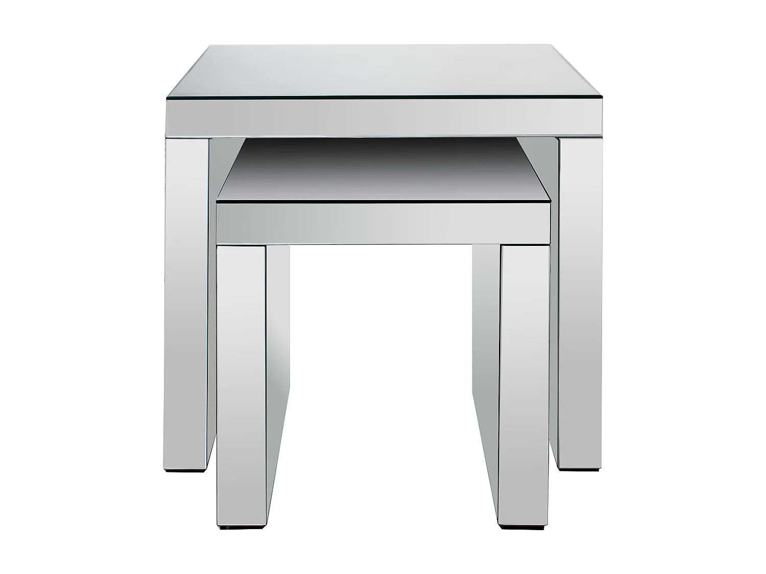 Lot de 2 tables basses en MDF et miroir - YERVINI