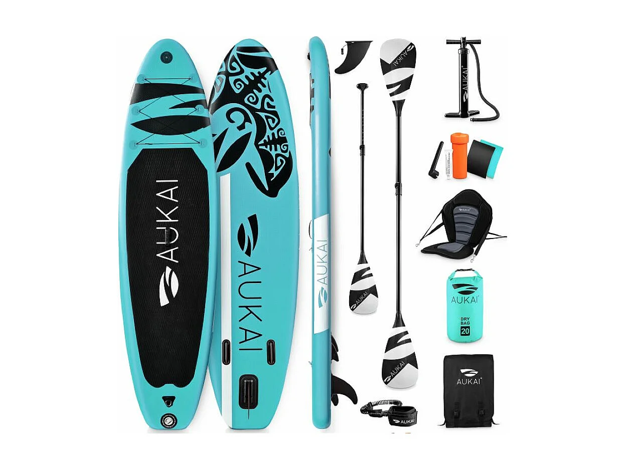 Floraya - Supboard Ocean - 320 cm - Turquoise - Avec pagaie de kayak + siège