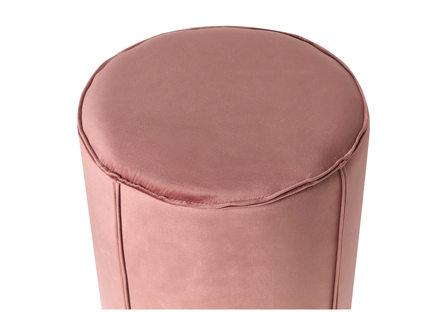 Pouf Hocker Samt rosa rund ⌀ 40 cm Polsterhocker 43 cm hoch Sedona