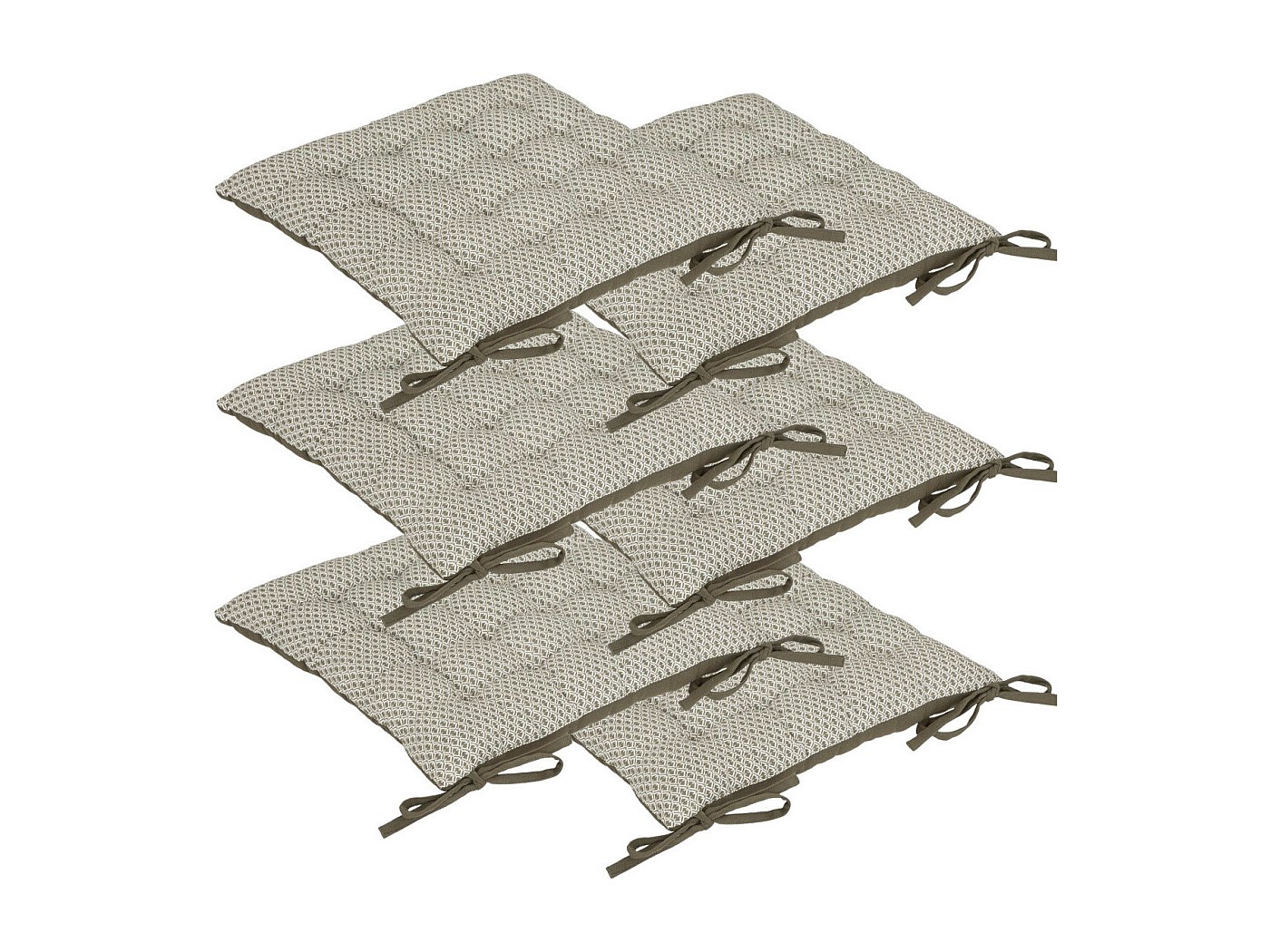 Lot de 4 galettes de chaises carré Berenice en coton avec broderie H