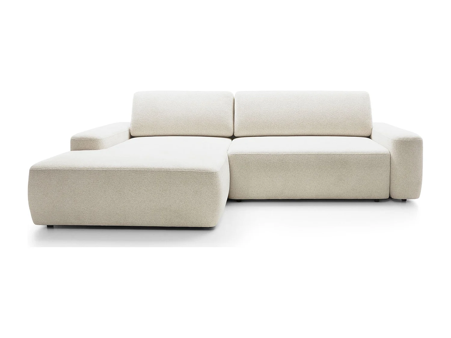 Canapé d'angle convertible - créme chenille - côté gauche - BALEO