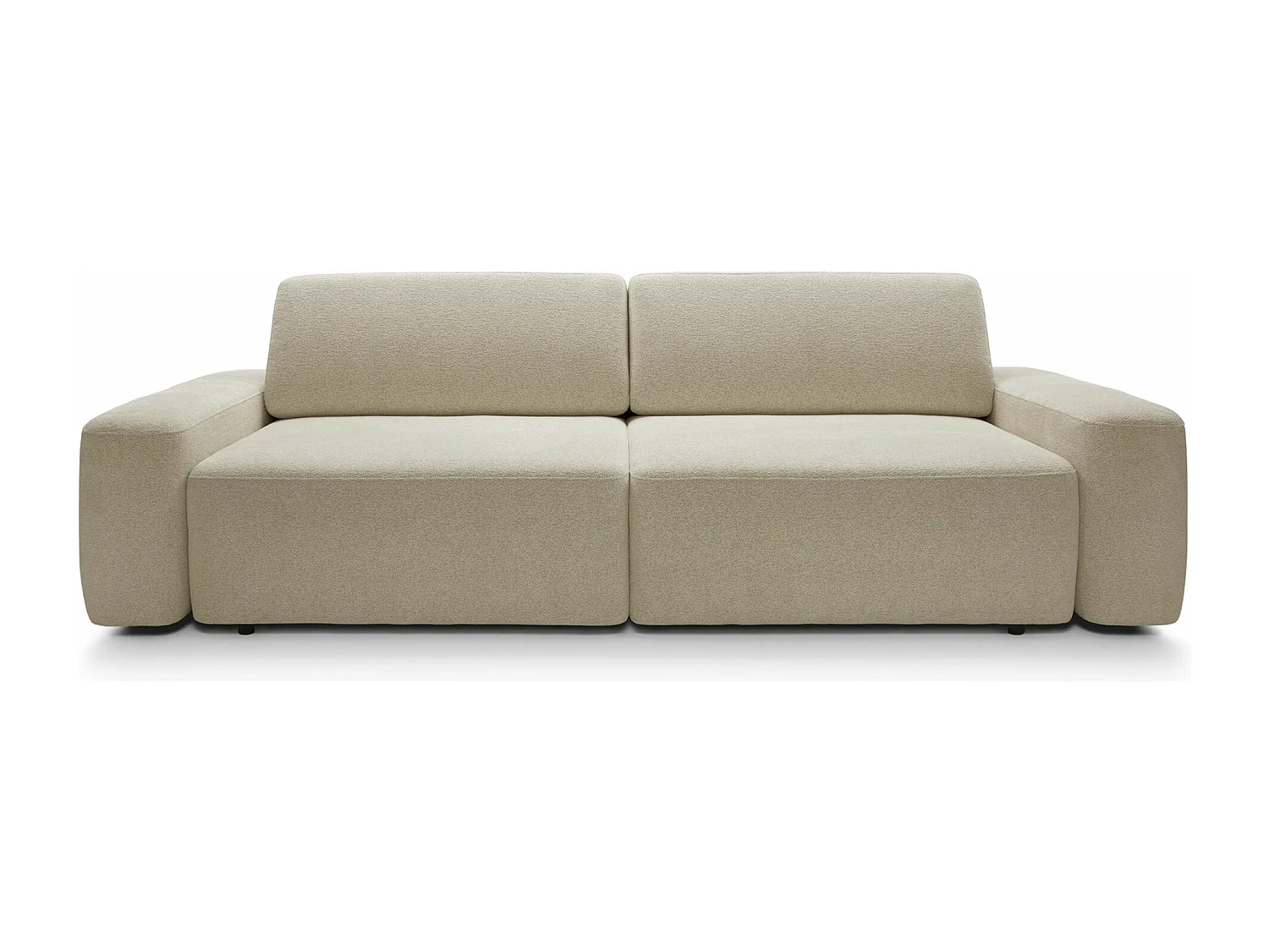 3-Sitzer Sofa mit Schlaffunktion - Chenille-Bezug - beige - BALEO