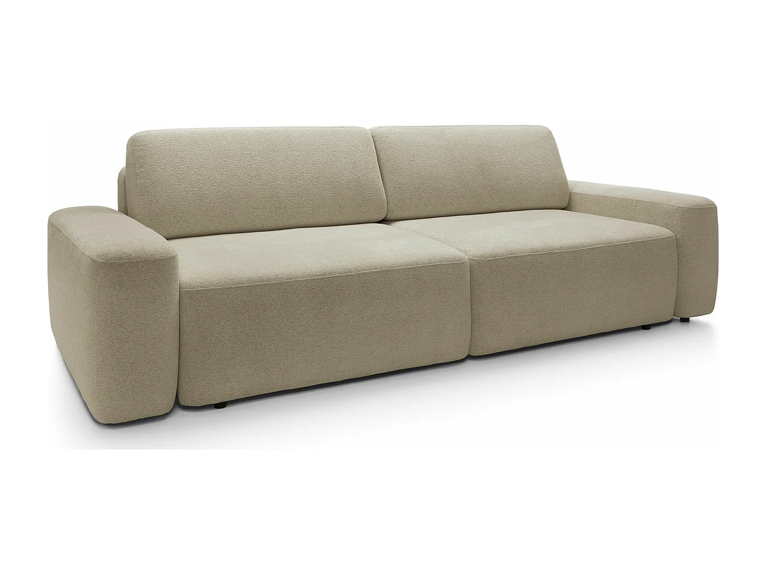 3-Sitzer Sofa mit Schlaffunktion - Chenille-Bezug - beige - BALEO