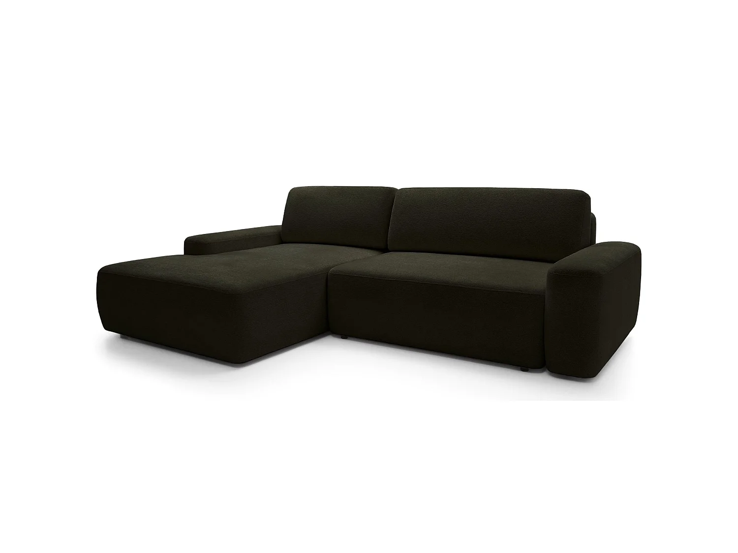 Hoekbank - olijfgroen chenille - linkerzijde - BALEO