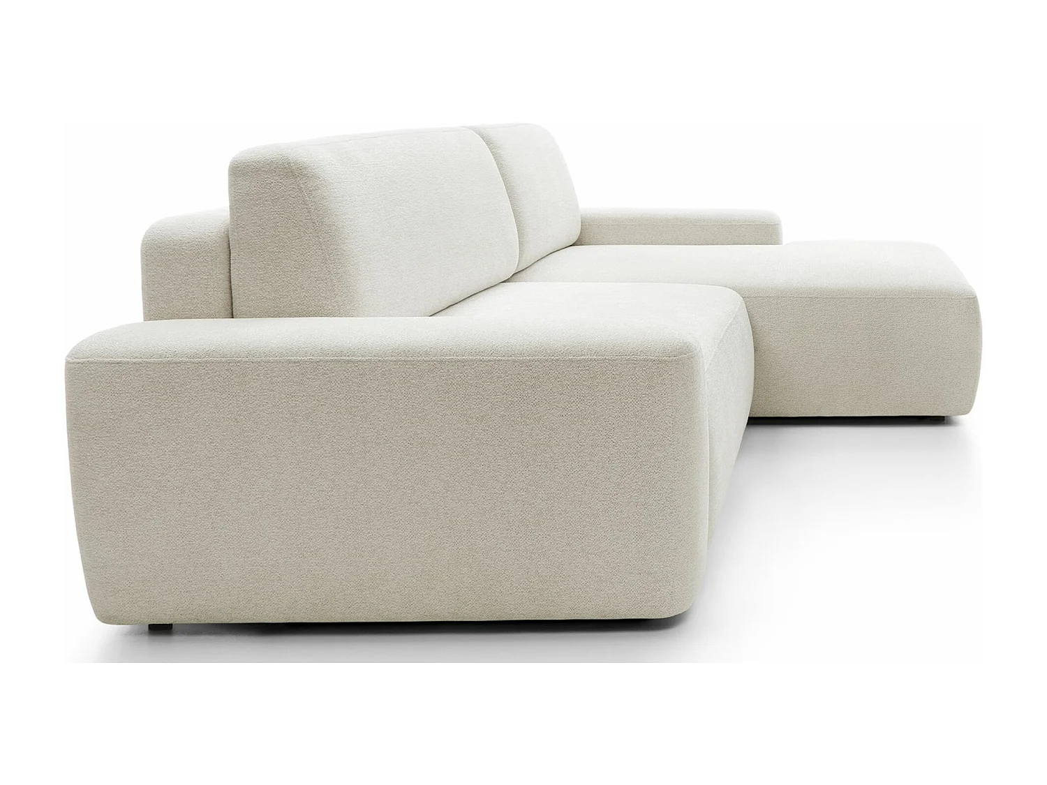 Canapé d'angle convertible - créme chenille - côté droit - BALEO