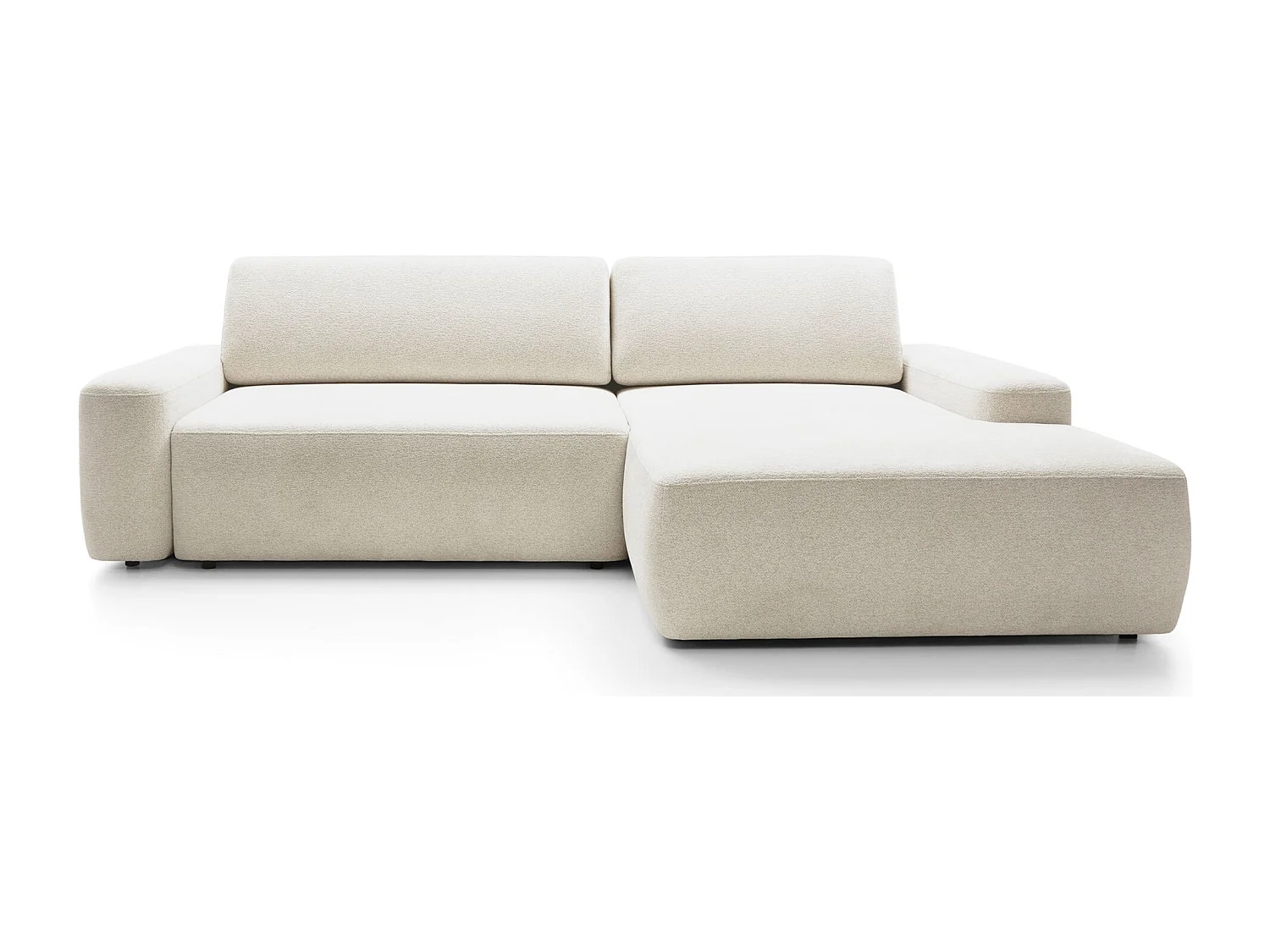 Canapé d'angle convertible - créme chenille - côté droit - BALEO