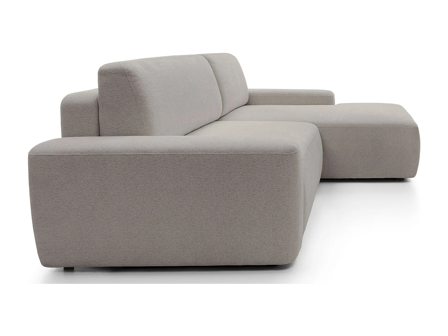 Canapé d'angle convertible - gris-beige chenille - côté droit - BALEO