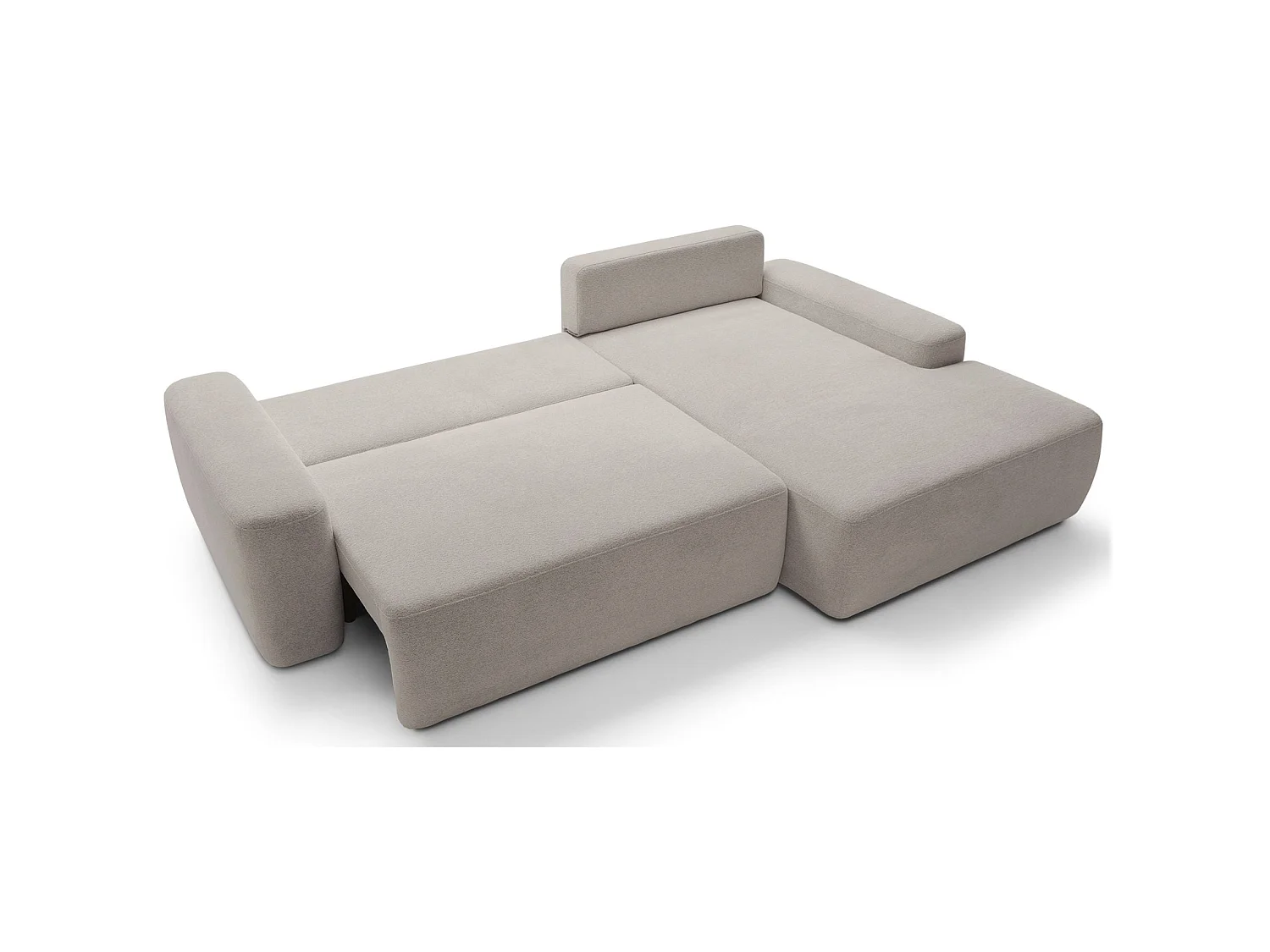 Hoekbank - grijsbeige chenille - rechterkant - BALEO