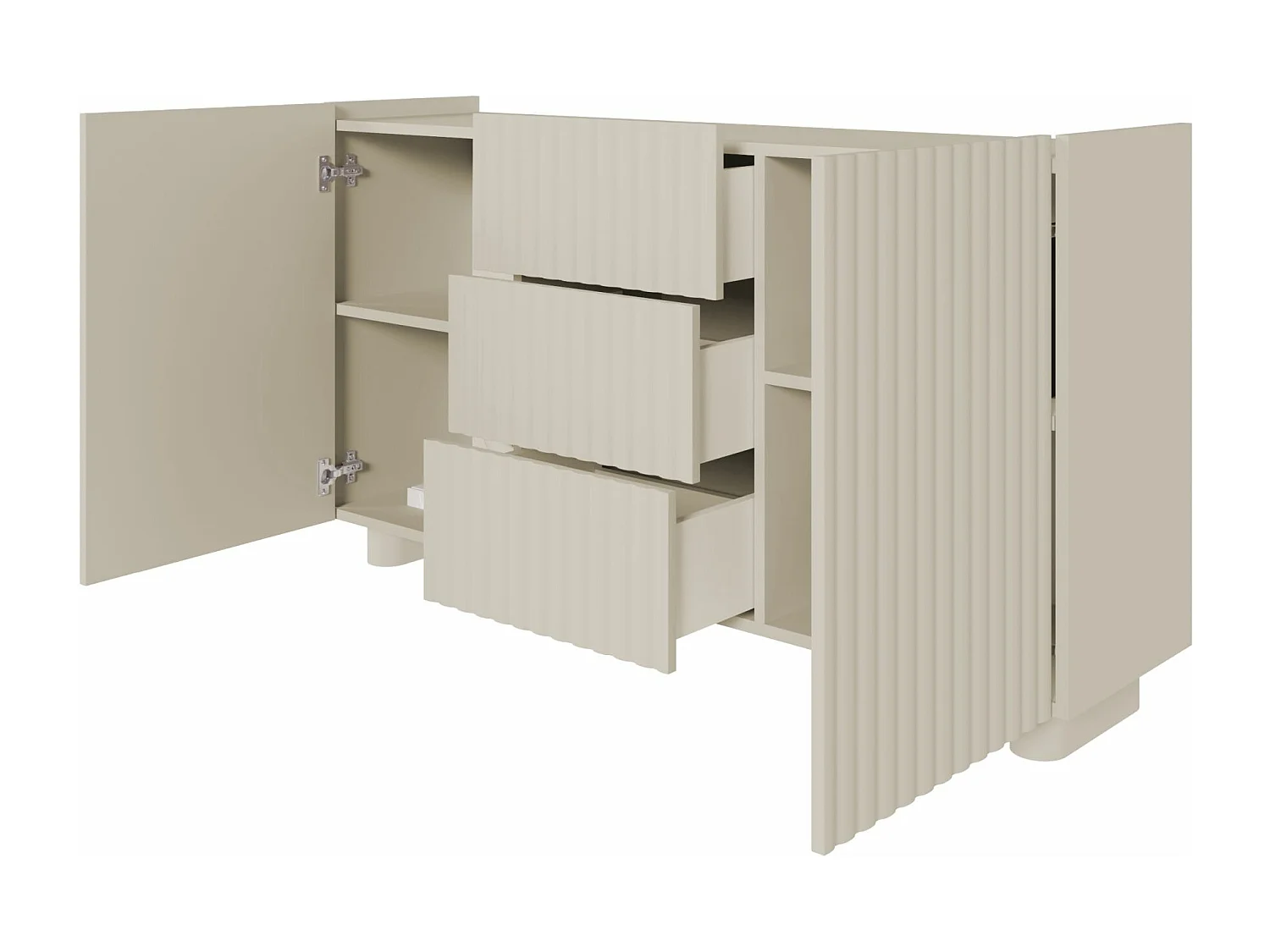 Buffet 2 portes avec 3 tiroirs - 144 cm - grège - FIORRA