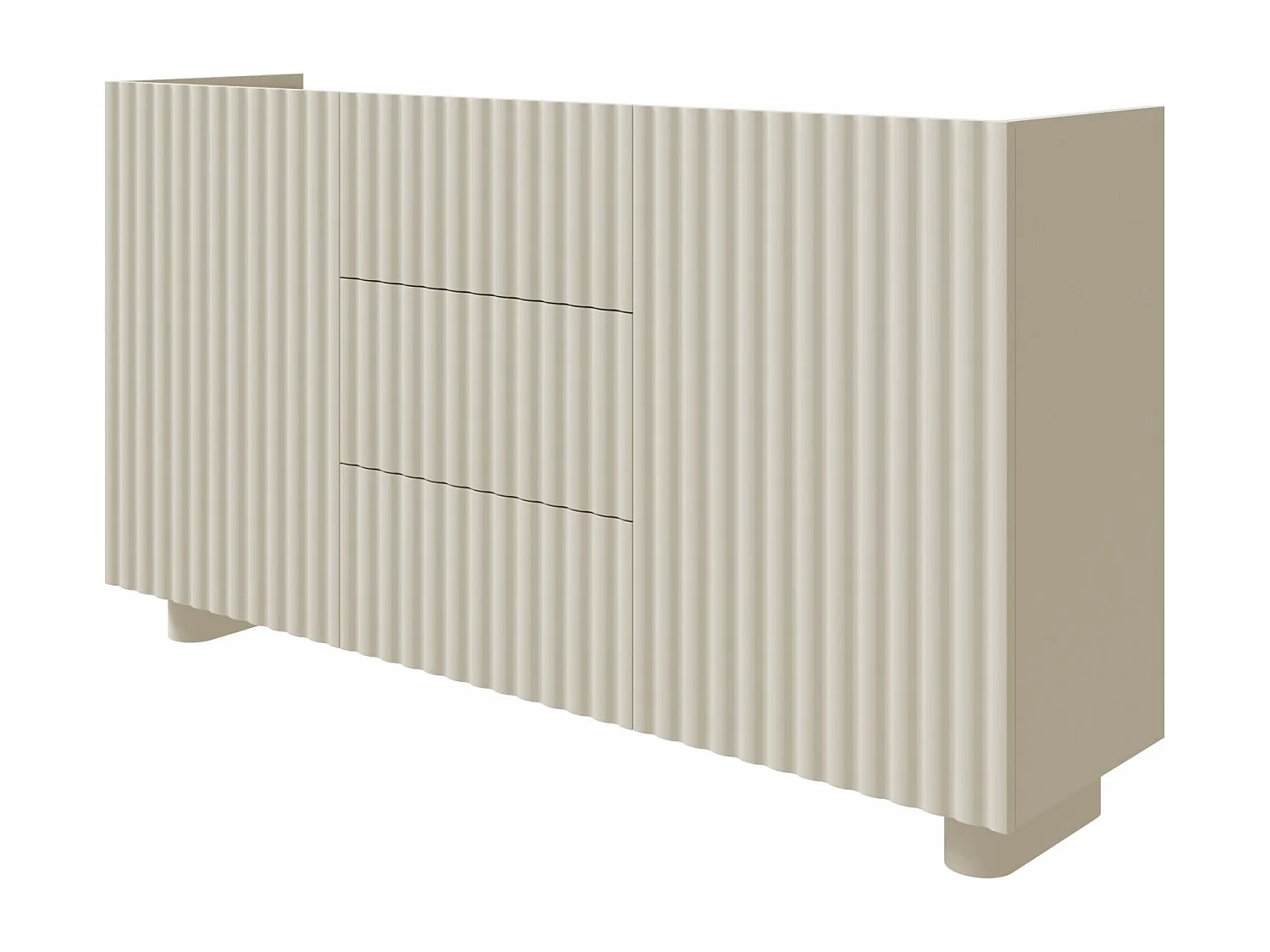 Buffet 2 portes avec 3 tiroirs - 144 cm - grège - FIORRA