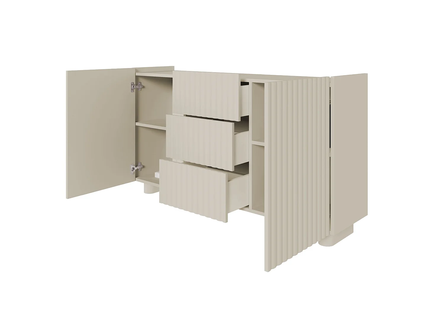 2-deurs dressoir met 3 laden - 144 cm - greige - FIORRA