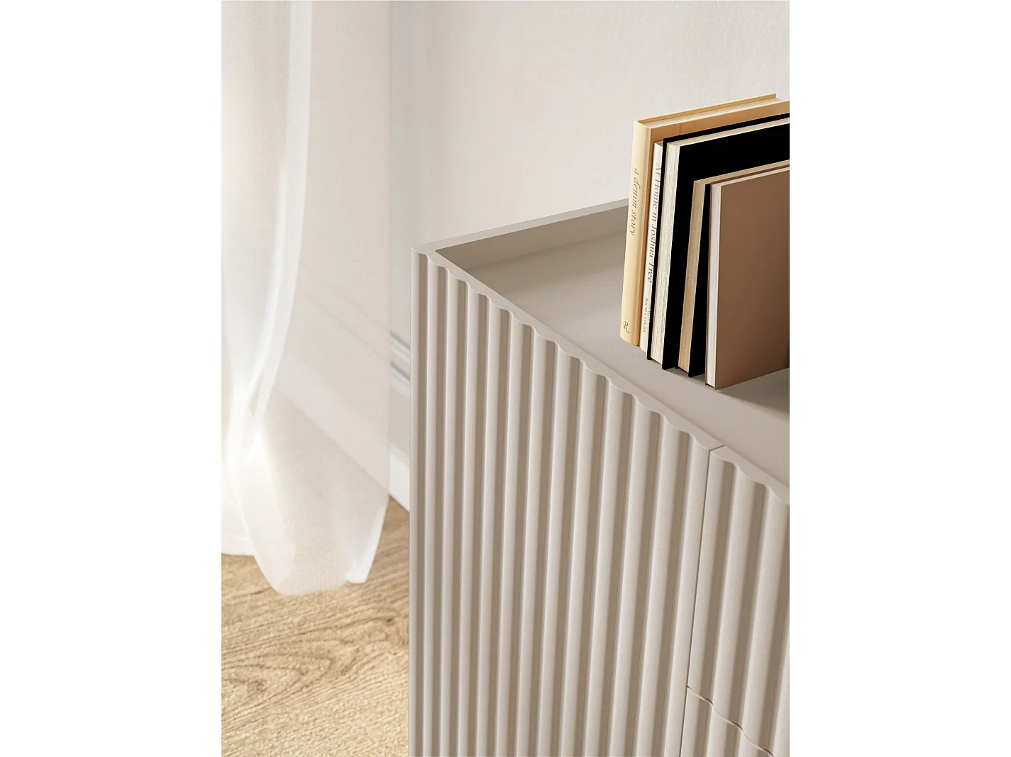 2-deurs dressoir met 3 laden - 144 cm - greige - FIORRA