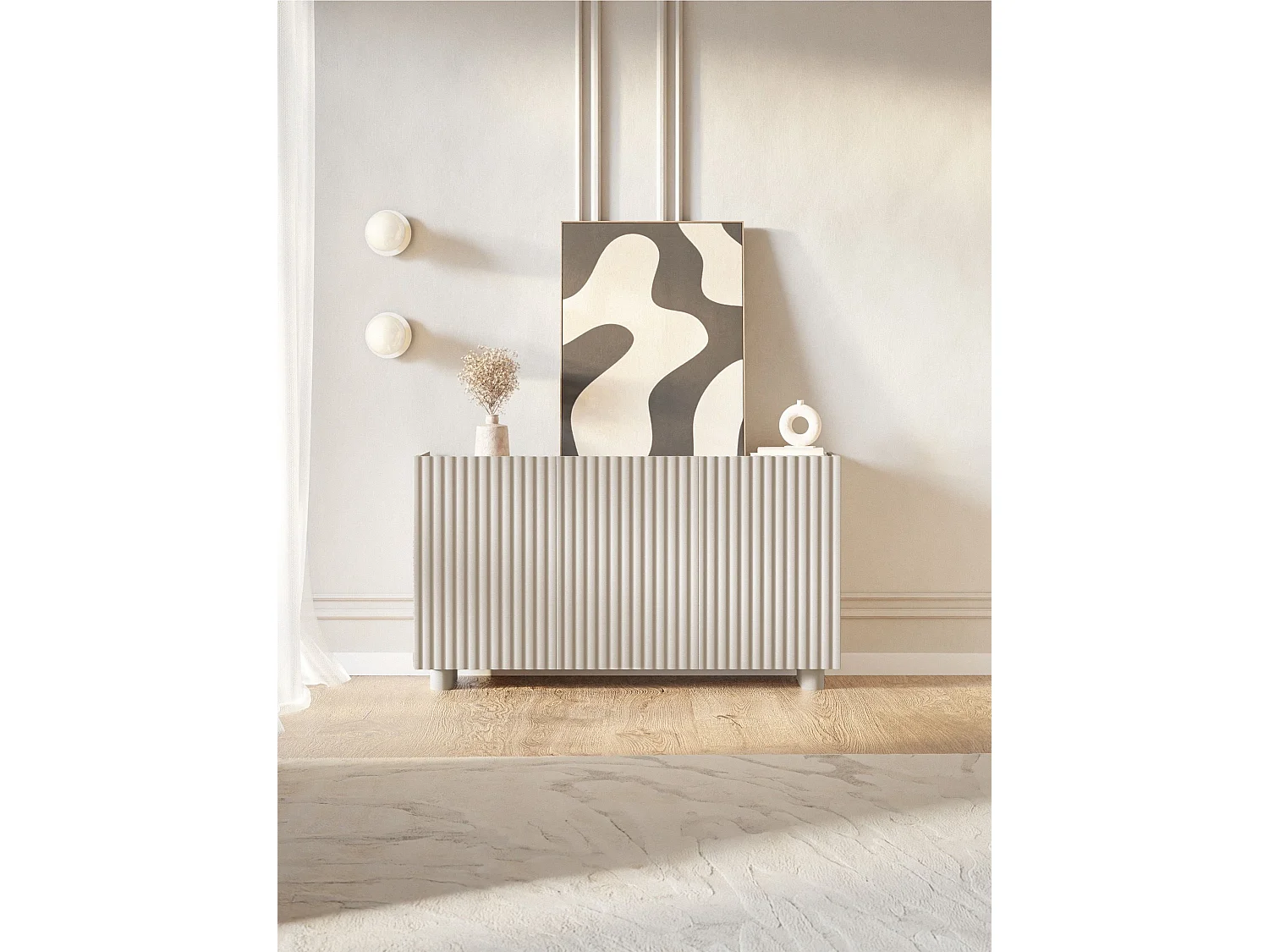 Buffet 3 portes - 144 cm - grège - FIORRA