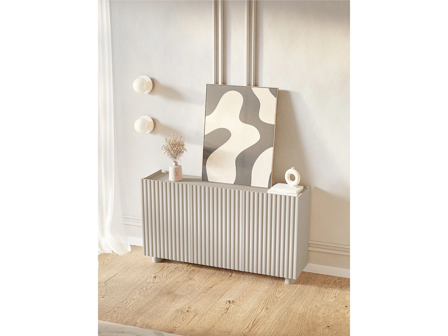 Buffet 3 portes - 144 cm - grège - FIORRA