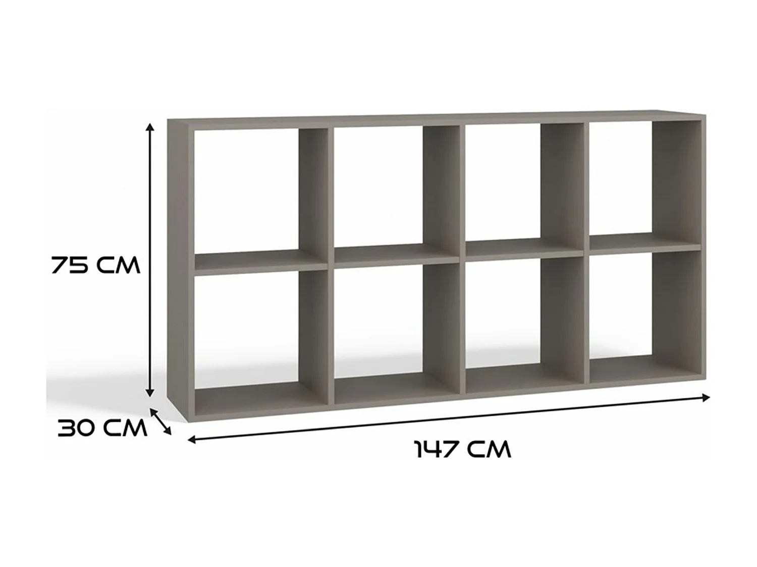 Plank met 8 planken - 147 cm - grijs - MALAX