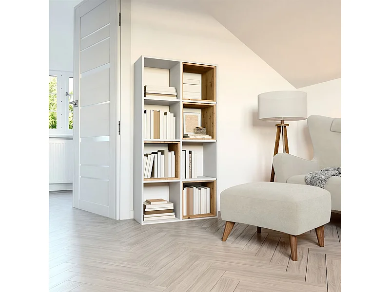 Étagère avec 8 étagères - 147 cm - blanc- MALAX