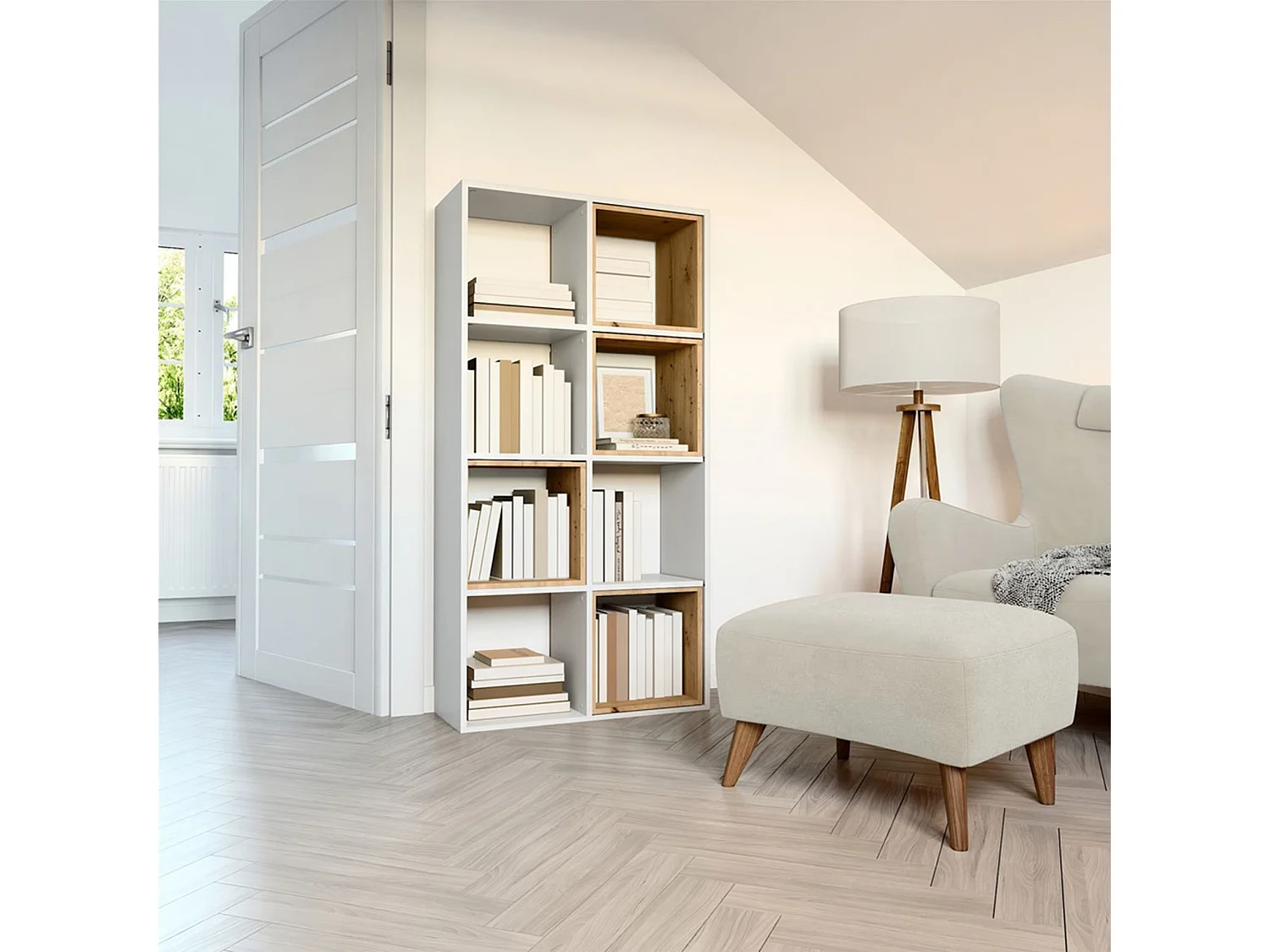 Étagère avec 8 étagères - 147 cm - blanc- MALAX