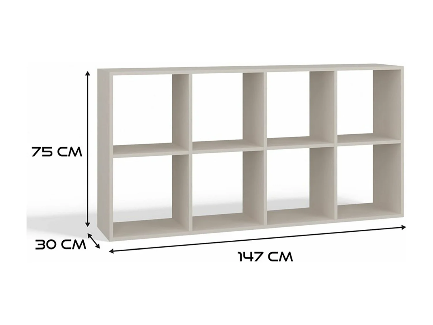 Étagère avec 8 étagères - 147 cm - blanc- MALAX