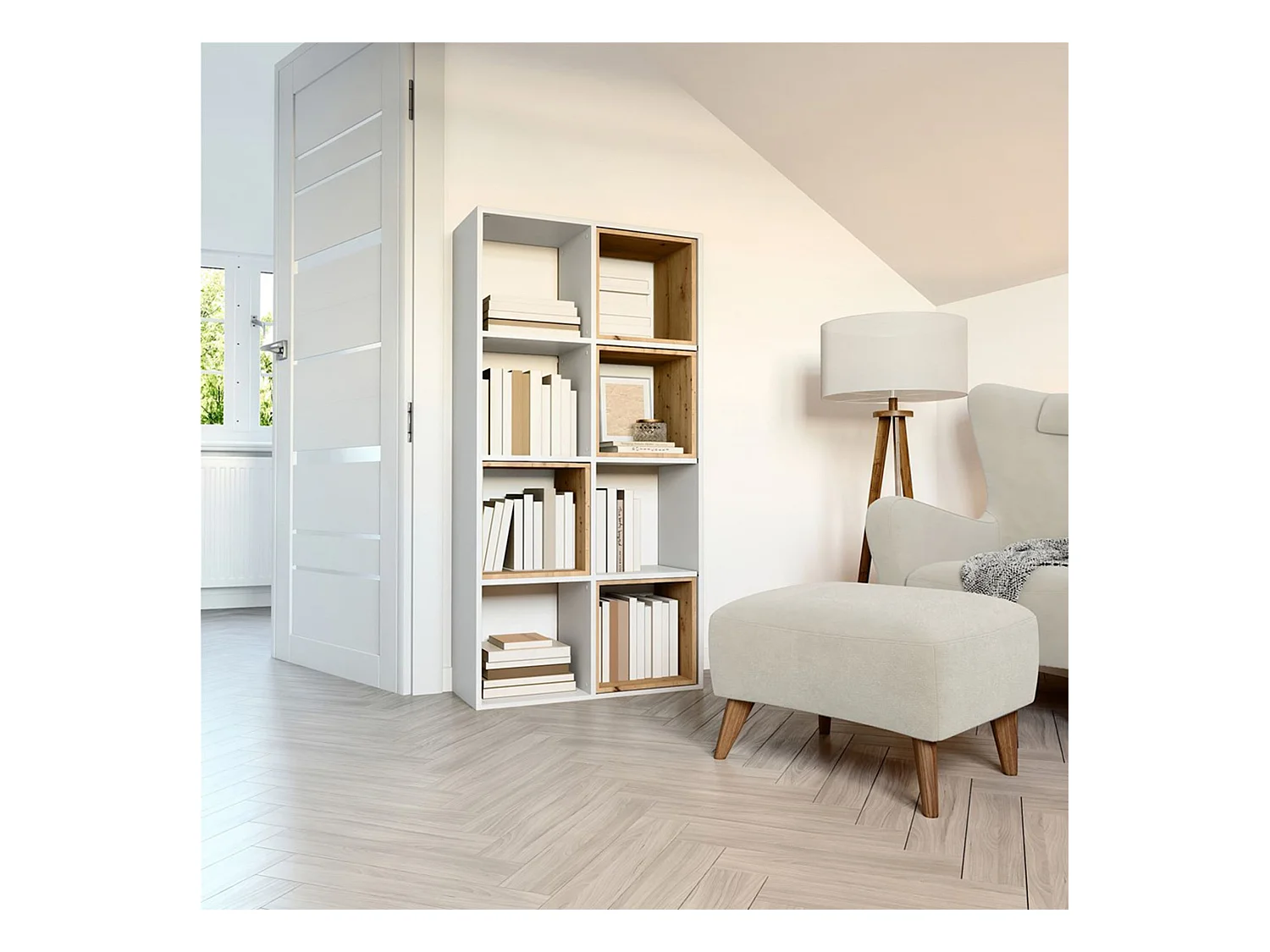 Étagère avec 8 étagères - 147 cm - blanc- MALAX