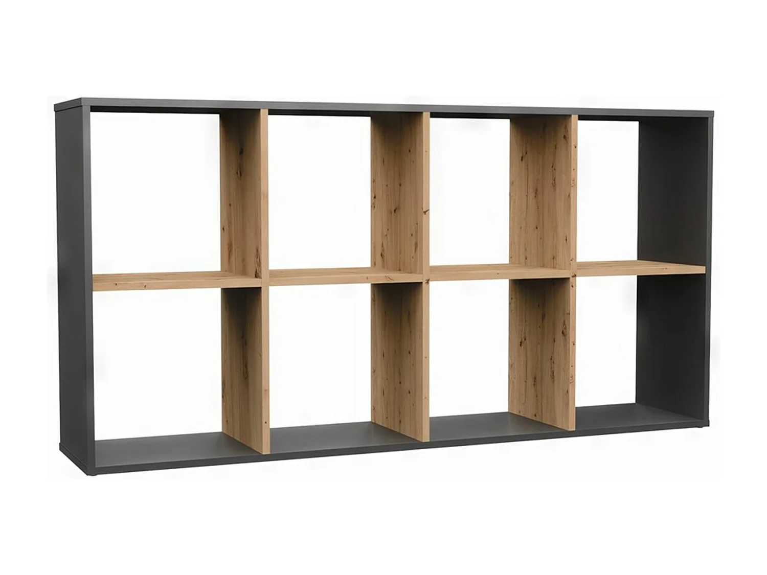 Étagère avec 8 étagères - 147 cm - Chêne artisan/anthracite - MALAX