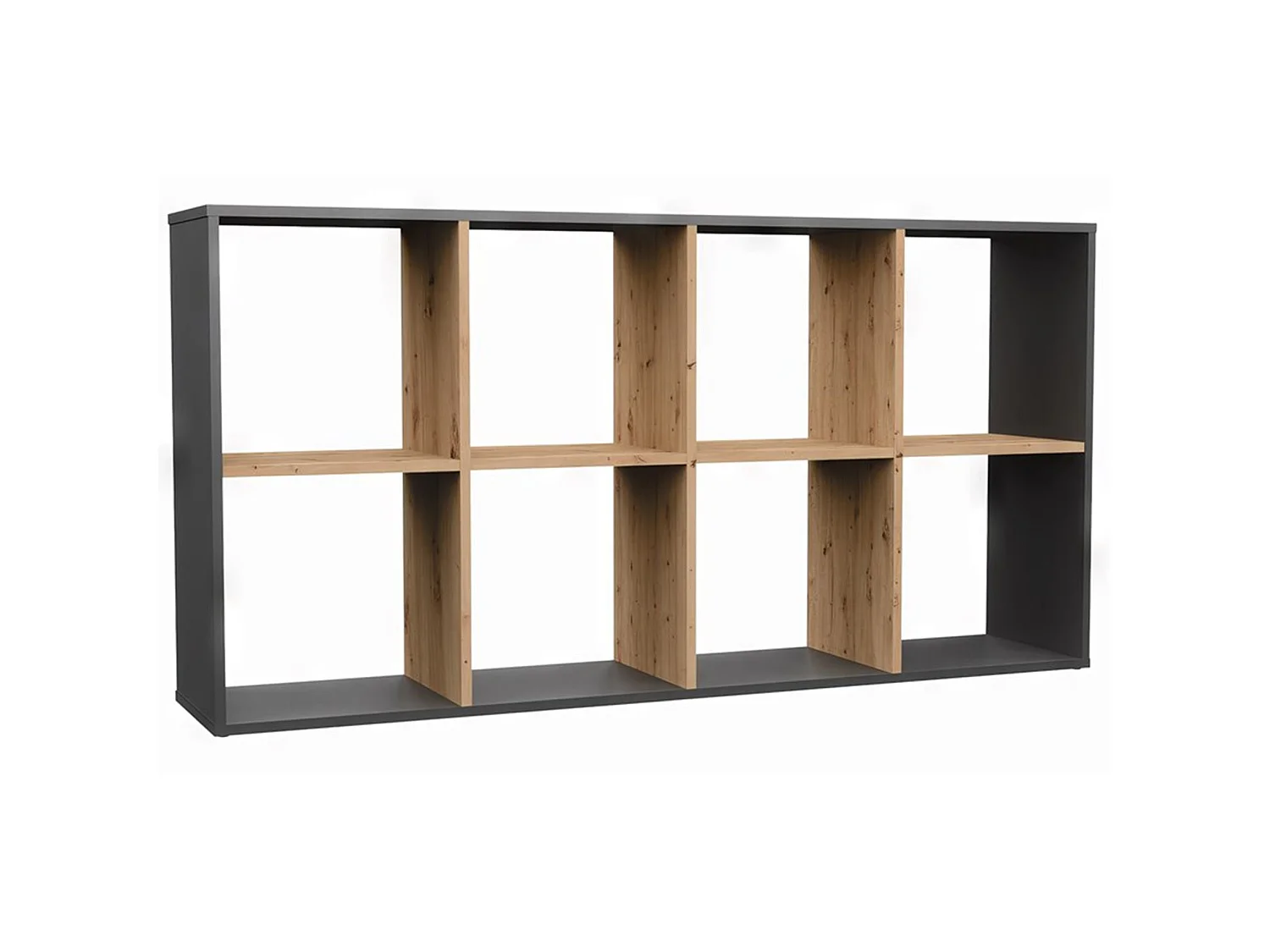 Plank met 8 planken - 147 cm - Artisan eiken/antraciet - MALAX